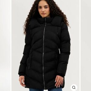 Canada Weather Gear Women's Black Puffer Jacket Parka NWT